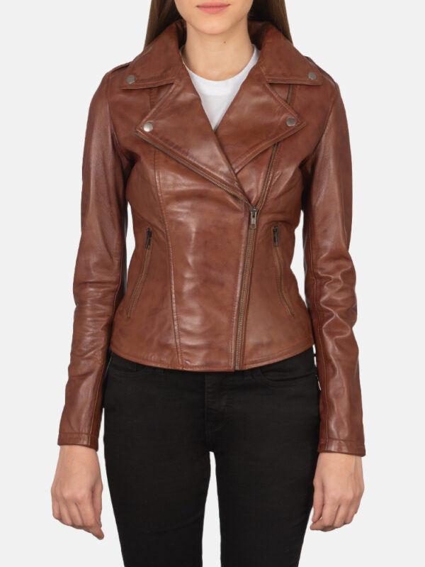 Flashback Rustic Brown Leather Biker Jacket